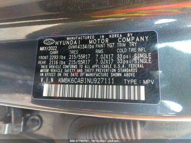 Hyundai Kona Sel 2022 KM8K6CAB1NU927111 Image 9