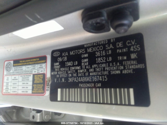 KIA RIO S 2019 3KPA24AB6KE167415 Image 9