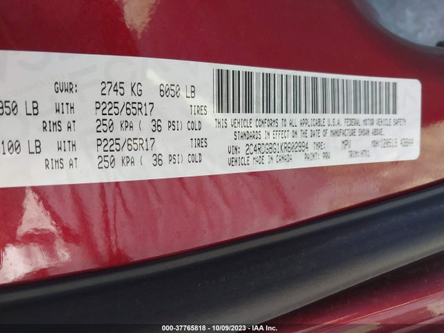 Dodge Grand Caravan Se 2019 2C4RDGBG1KR602994 Image 9