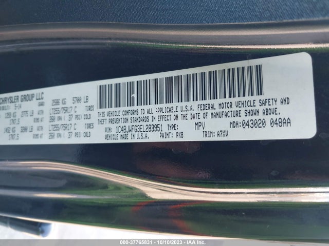1C4BJWFG3EL283951 Jeep Wrangler Unlimited Rubicon