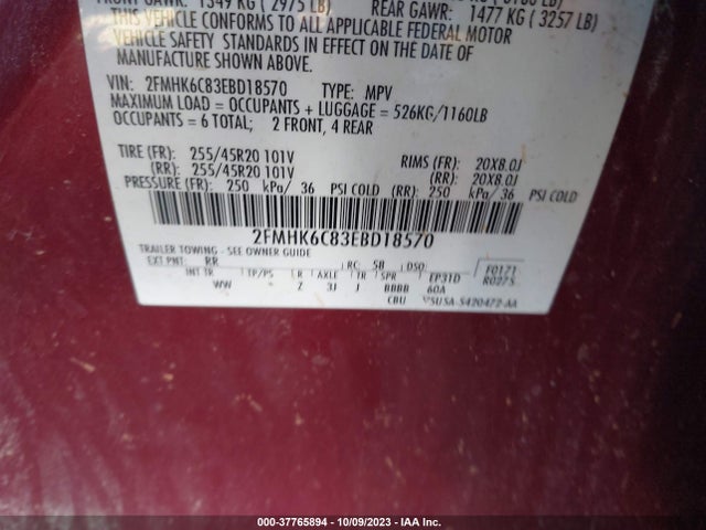 Ford FLEX SEL 2014 2FMHK6C83EBD18570 Image 9