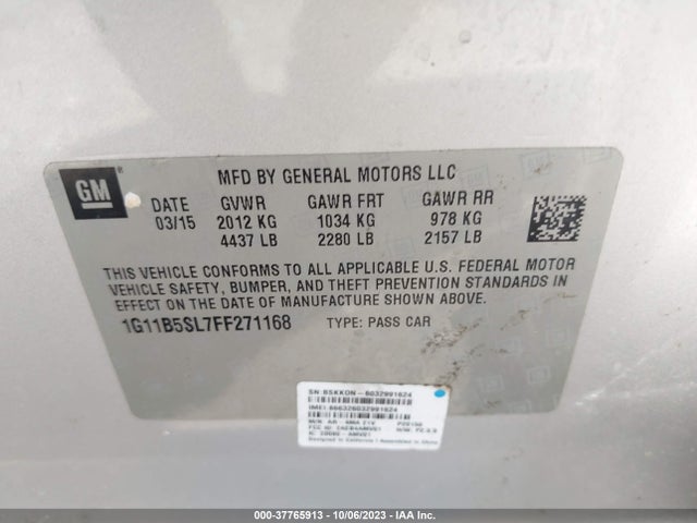 Chevrolet MALIBU LS 2015 1G11B5SL7FF271168 Image 9