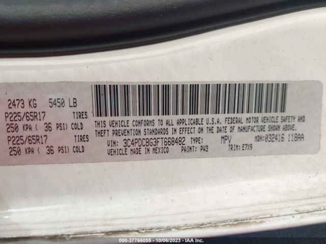 3C4PDCBG3FT668482 Dodge Journey Sxt