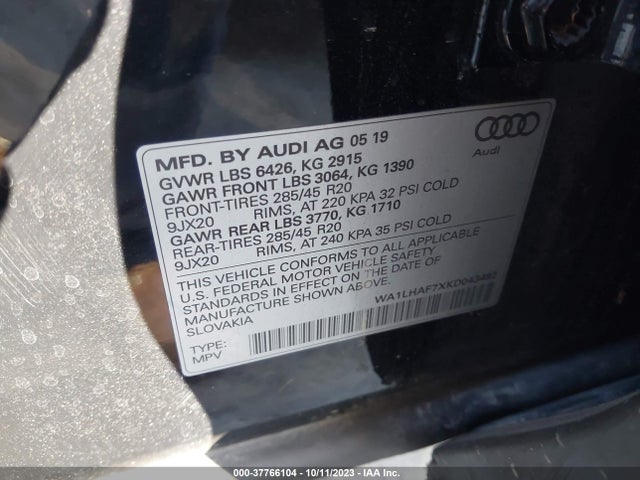 WA1LHAF7XKD043492 Audi Q7 Premium Plus