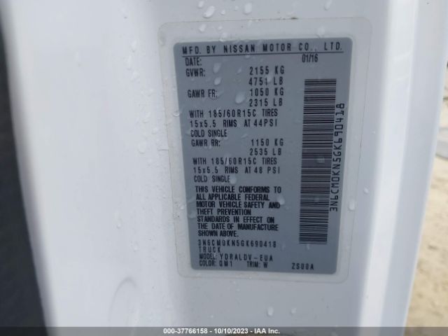3N6CM0KN5GK690418 Nissan Nv200 S