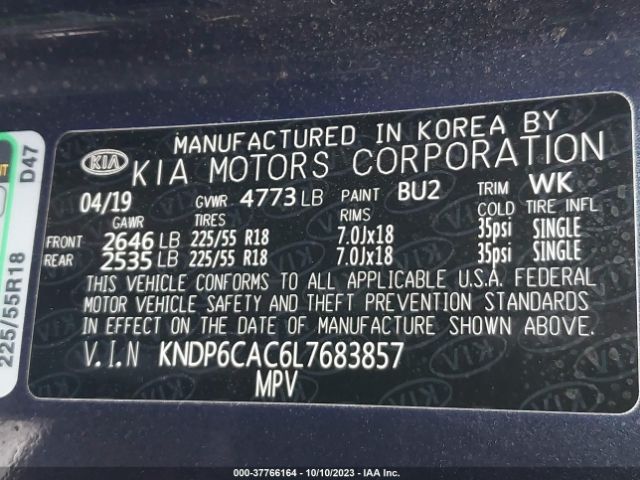 KNDP6CAC6L7683857 KIA SPORTAGE S