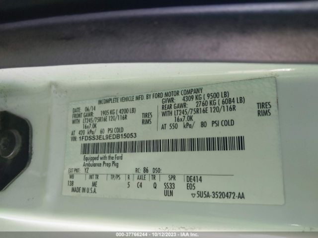 1FDSS3EL9EDB15053 Ford Econoline Cargo Van Commercial/recreational