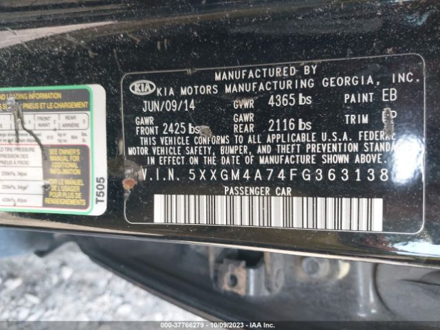 5XXGM4A74FG363138 KIA Optima Lx