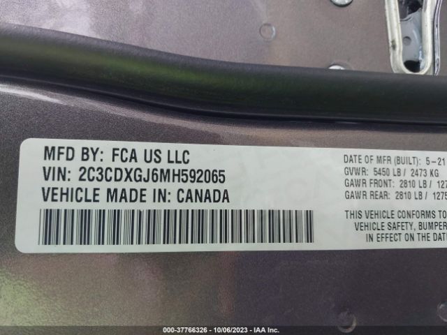 2C3CDXGJ6MH592065 Dodge Charger Scat Pack Rwd