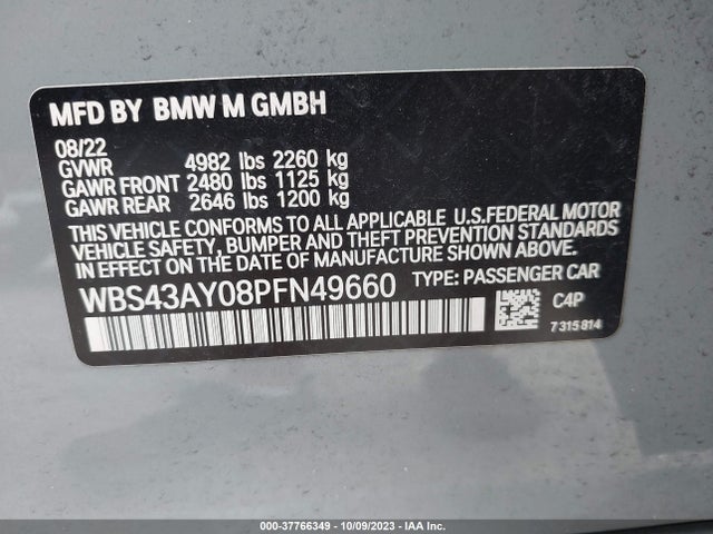 BMW M3 Competition Xdrive 2023 WBS43AY08PFN49660 Image 9