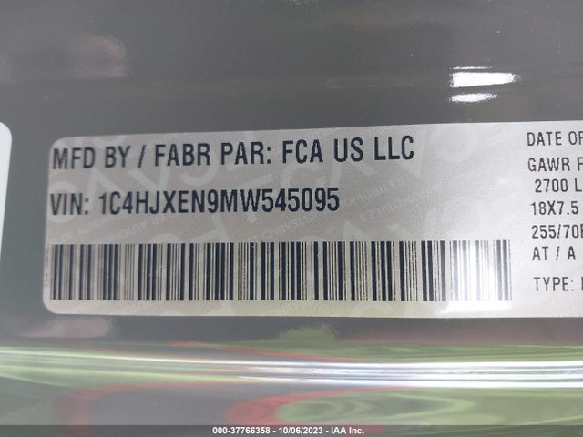 1C4HJXEN9MW545095 Jeep Wrangler Unlimited Sahara
