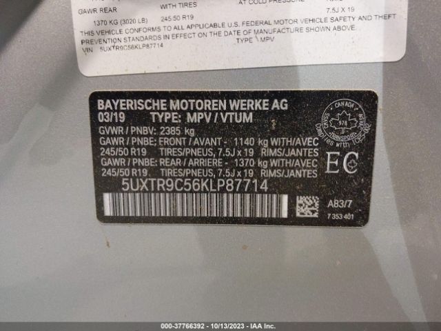 5UXTR9C56KLP87714 BMW X3 Xdrive30i