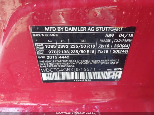 2018 MERCEDES-BENZ GLA 250 WDCTG4GBXJJ516671 Photo 8