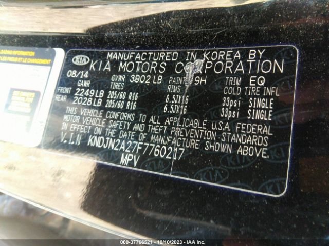 KNDJN2A27F7760217 KIA Soul Base