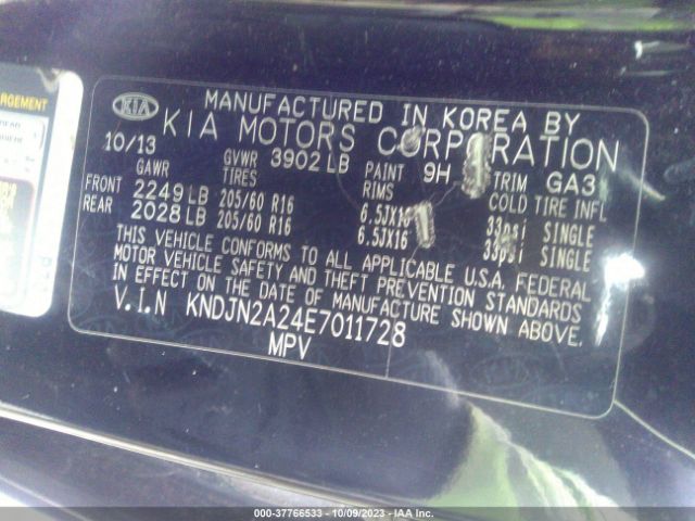 KNDJN2A24E7011728 KIA Soul Base