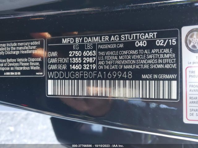 WDDUG8FB0FA169948 Mercedes-Benz S-class S 550