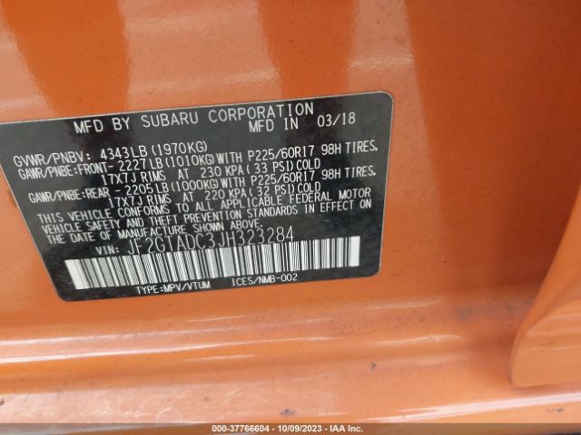 JF2GTADC3JH323284 Subaru Crosstrek Premium