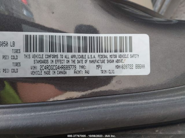 2C4RDGCG4HR689779 Dodge Grand Caravan Sxt