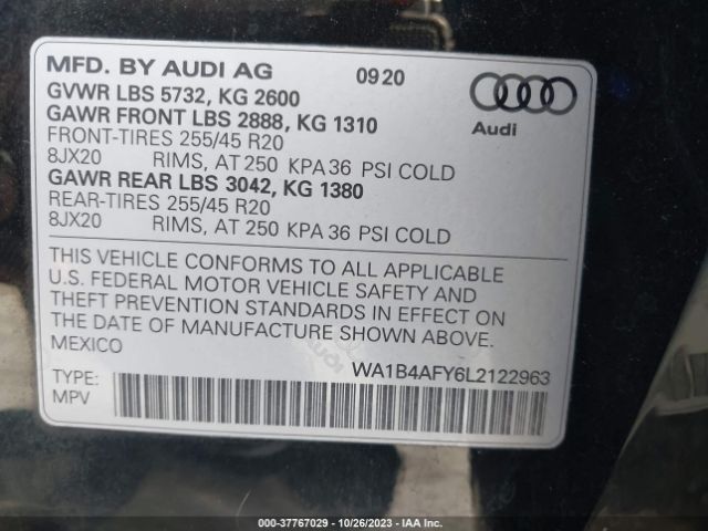 2020 AUDI SQ5 WA1B4AFY6L2122963 Photo 8