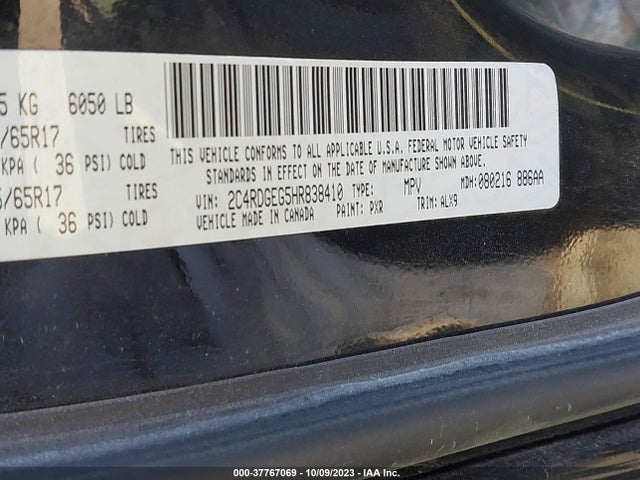 Dodge Grand Caravan Gt 2017 2C4RDGEG5HR838410 Image 9