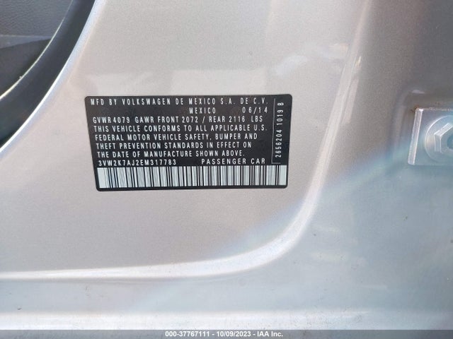 3VW2K7AJ2EM317783 Volkswagen Jetta Sedan S