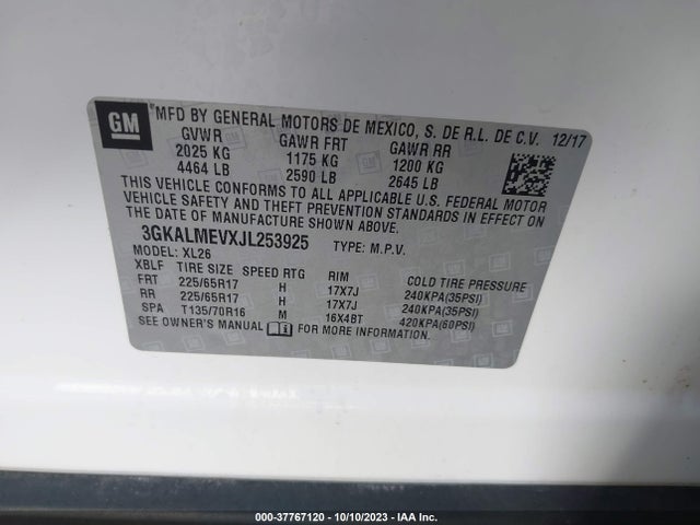 GMC Terrain Sle 2018 3GKALMEVXJL253925 Image 9