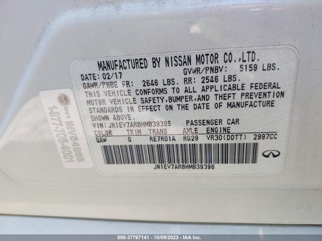 JN1EV7AR8HM839396 Infiniti Q50 3.0t Premium