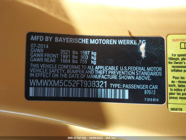 2015 MINI HARDTOP WMWXM5C52FT938321 Photo 8