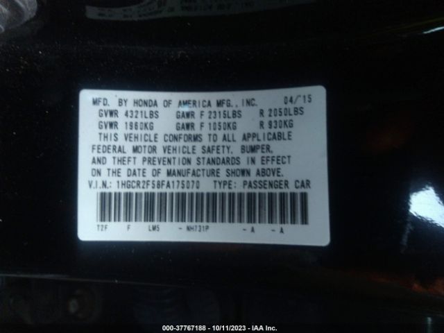 1HGCR2F58FA175070 Honda Accord Sedan Sport