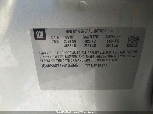 1G6AR5SX1F0106096 Cadillac Cts Sedan Luxury Rwd