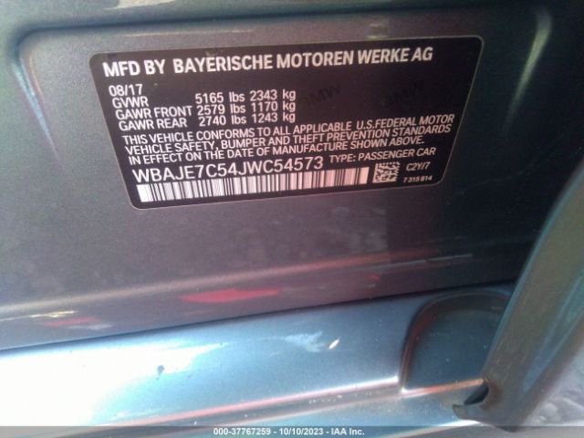 WBAJE7C54JWC54573 BMW 5 Series 540i Xdrive