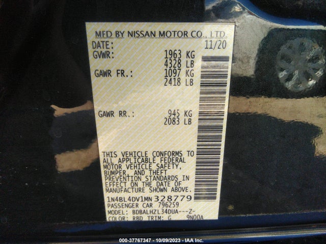 Nissan Altima 2.5 Sv 2021 1N4BL4DV1MN328779 Image 15