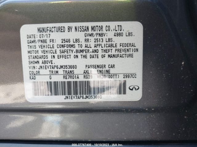 JN1EV7AP6JM353660 Infiniti Q50 3.0t Luxe