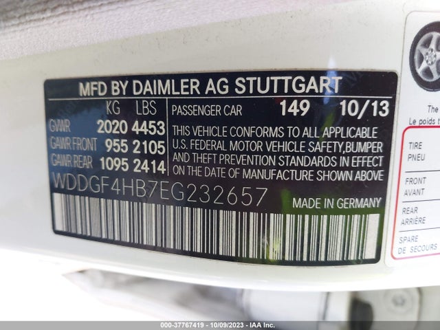WDDGF4HB7EG232657 Mercedes-Benz C-class C 250