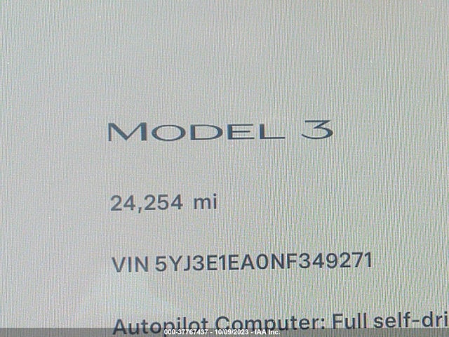 Tesla MODEL 3 2022 5YJ3E1EA0NF349271 Image 14