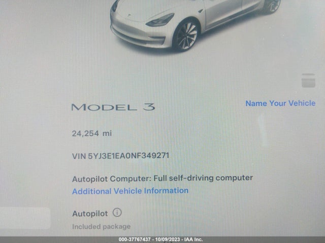 Tesla MODEL 3 2022 5YJ3E1EA0NF349271 Image 7