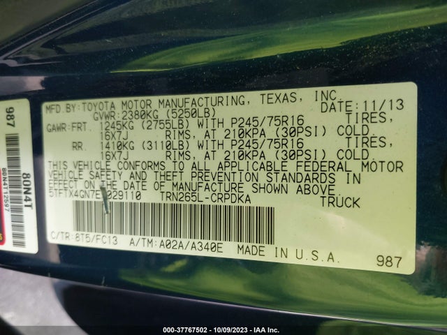 Toyota Tacoma Prerunner 2014 5TFTX4GN7EX029110 Image 9