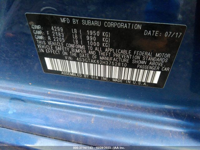 4S3GTAK62H3752810 Subaru Impreza Sport