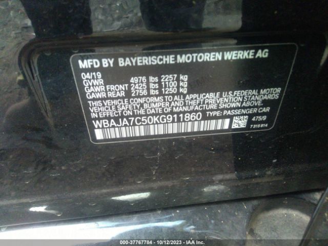 WBAJA7C50KG911860 BMW 5 Series 530i Xdrive