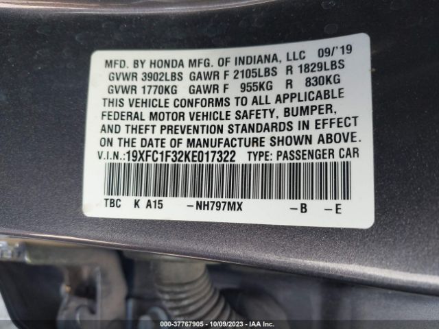 19XFC1F32KE017322 Honda Civic Sedan Ex