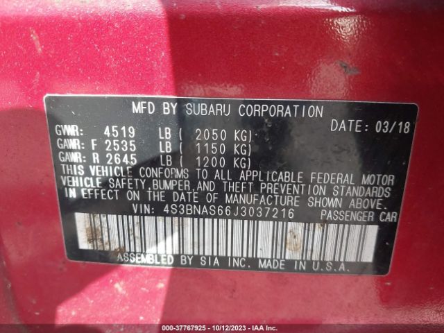 4S3BNAS66J3037216 Subaru Legacy Sport