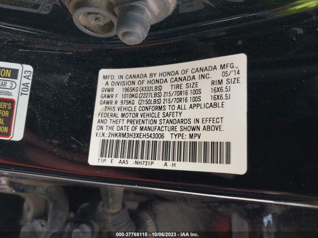 Honda CR-V LX 2014 2HKRM3H3XEH543006 Image 9