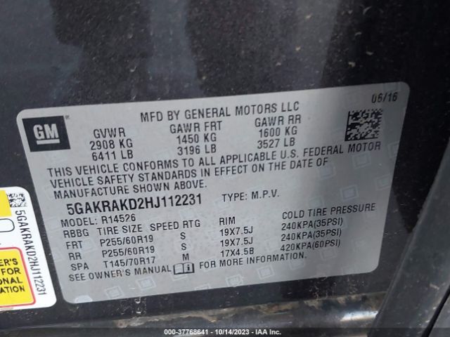 5GAKRAKD2HJ112231 Buick Enclave Convenience