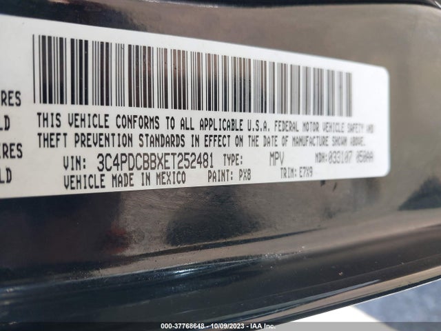 Dodge Journey Sxt 2014 3C4PDCBBXET252481 Image 9