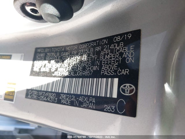 2020 TOYOTA COROLLA LE VIN: JTDEPRAEXLJ069857