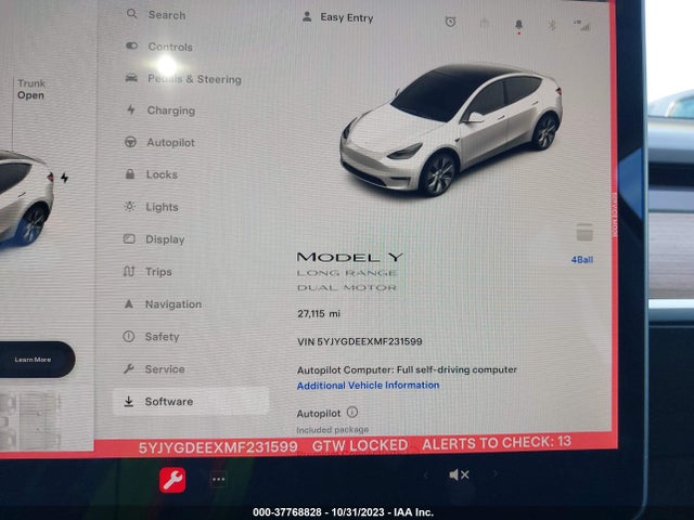 5YJYGDEEXMF231599 Tesla Model Y Long Range