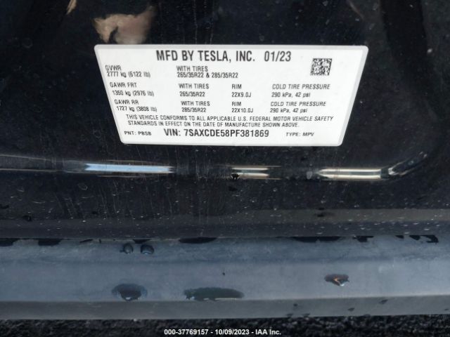7SAXCDE58PF381869 Tesla MODEL X