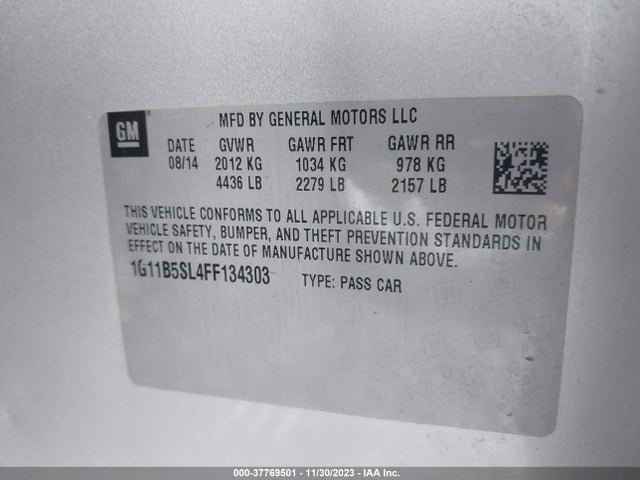 Chevrolet MALIBU LS 2015 1G11B5SL4FF134303 Image 9