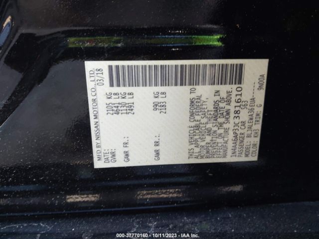 1N4AA6AP3JC381610 Nissan MAXIMA SL