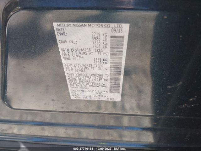 5N1AR2MN0FC711275 Nissan Pathfinder Sv